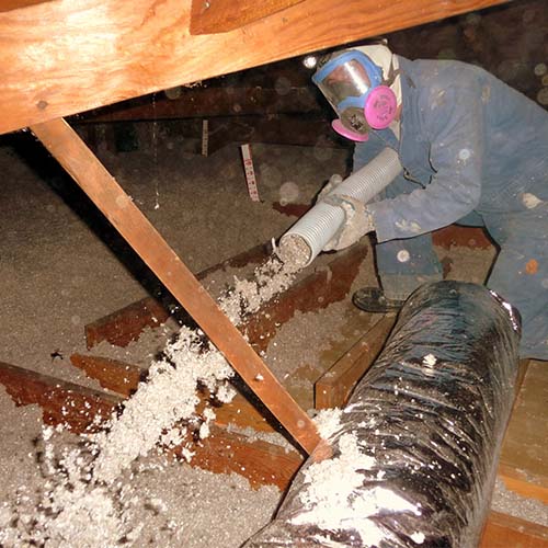 Blown-in attic insulation installation in Oakland County Michigan