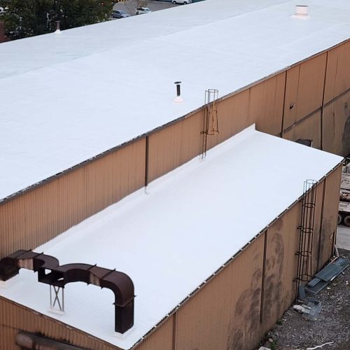 Spray polyurea waterproofing coating application in Oakland County Michigan